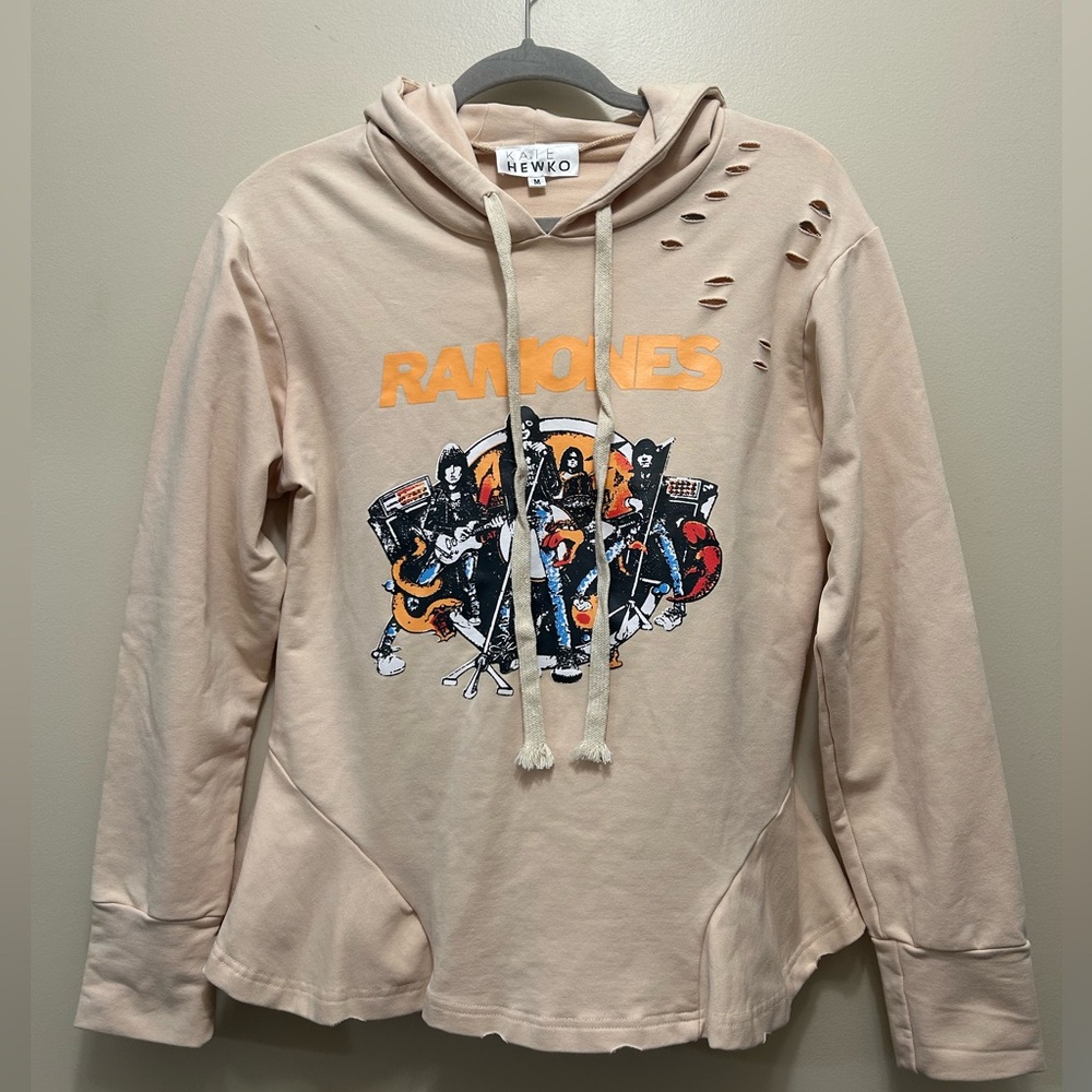 Kate Hewko Distressed Ramones Hoodie